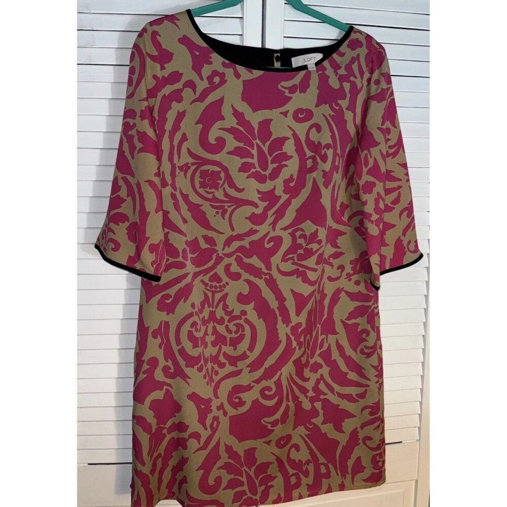 Loft Geometric Print Dress, size 8P Y2K Old Money Classy
